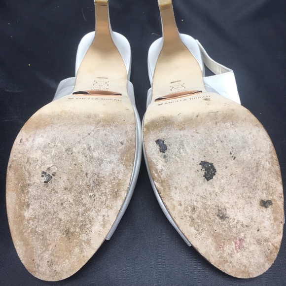 Comfortable Wedding Shoes | 3 1/2 Angela Nuran Prima Formal Slingback Peep-Toe Heels